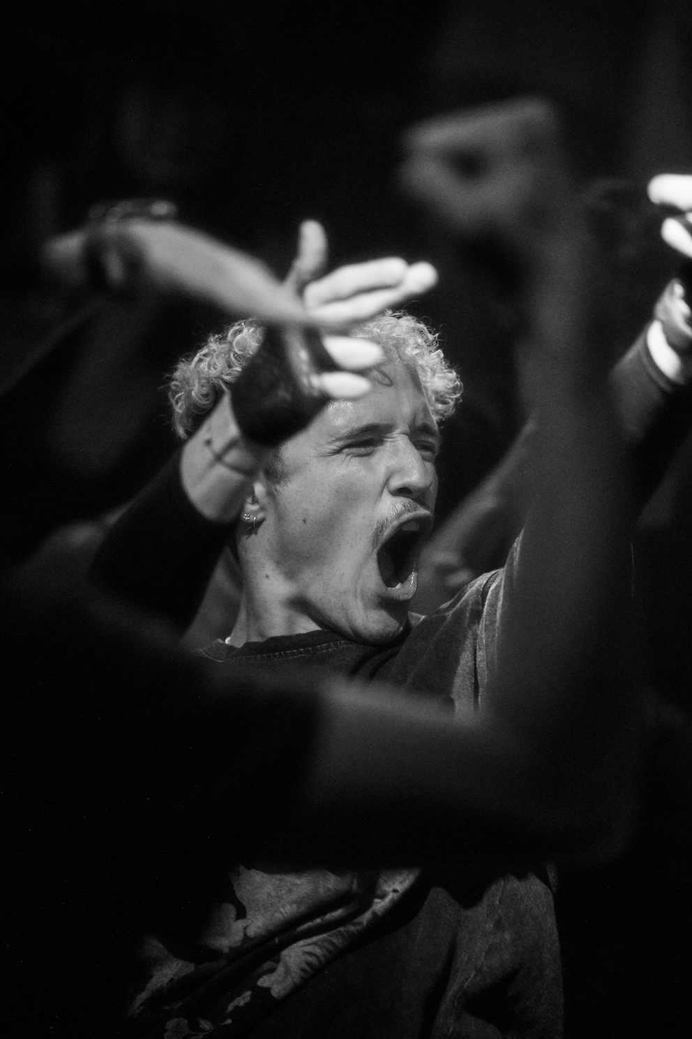 Crowd at sunset festival